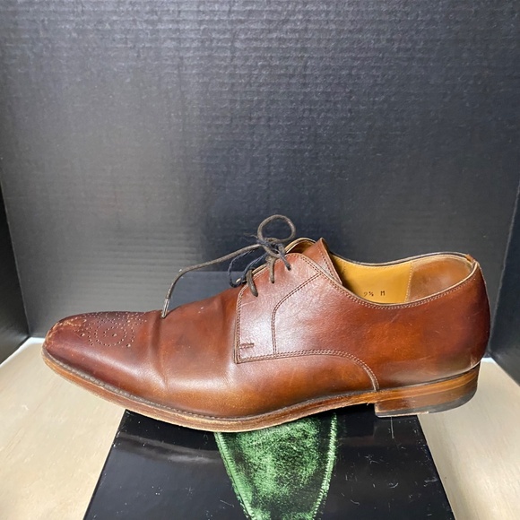 Magnanni Size 9.5 Gerardo Shoes Medallion Toe Derby Tobacco Brown Leather Oxford main image 8